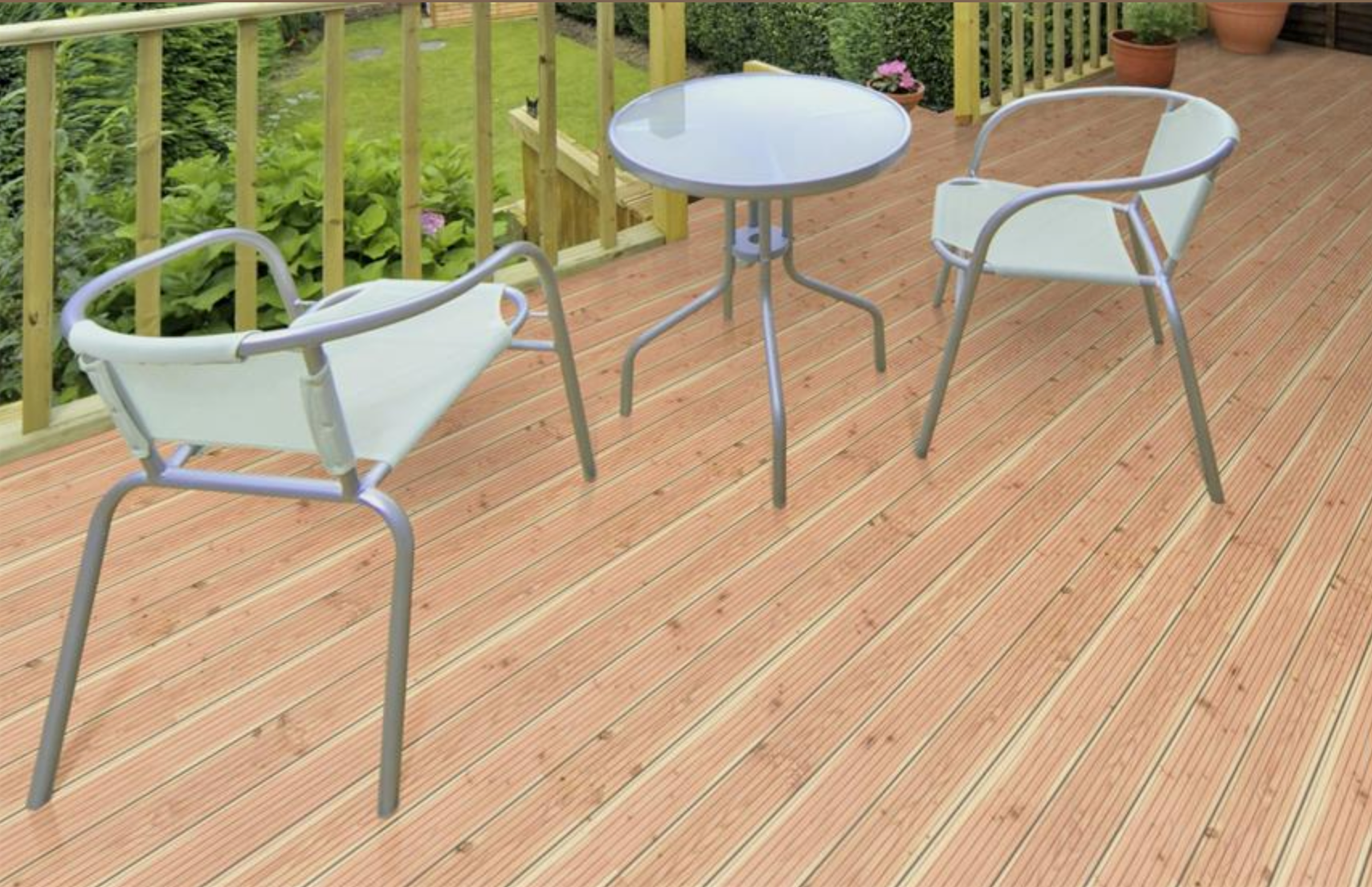 Terrassendiele Beidseitig GROB gerillt