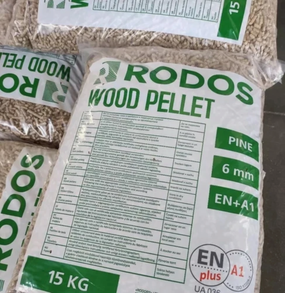 "Rodos" Holzpellets Pellets ENplus A1 Palette 1050kg/ 70 Säcke / 328,57€/t kostenloser Versand