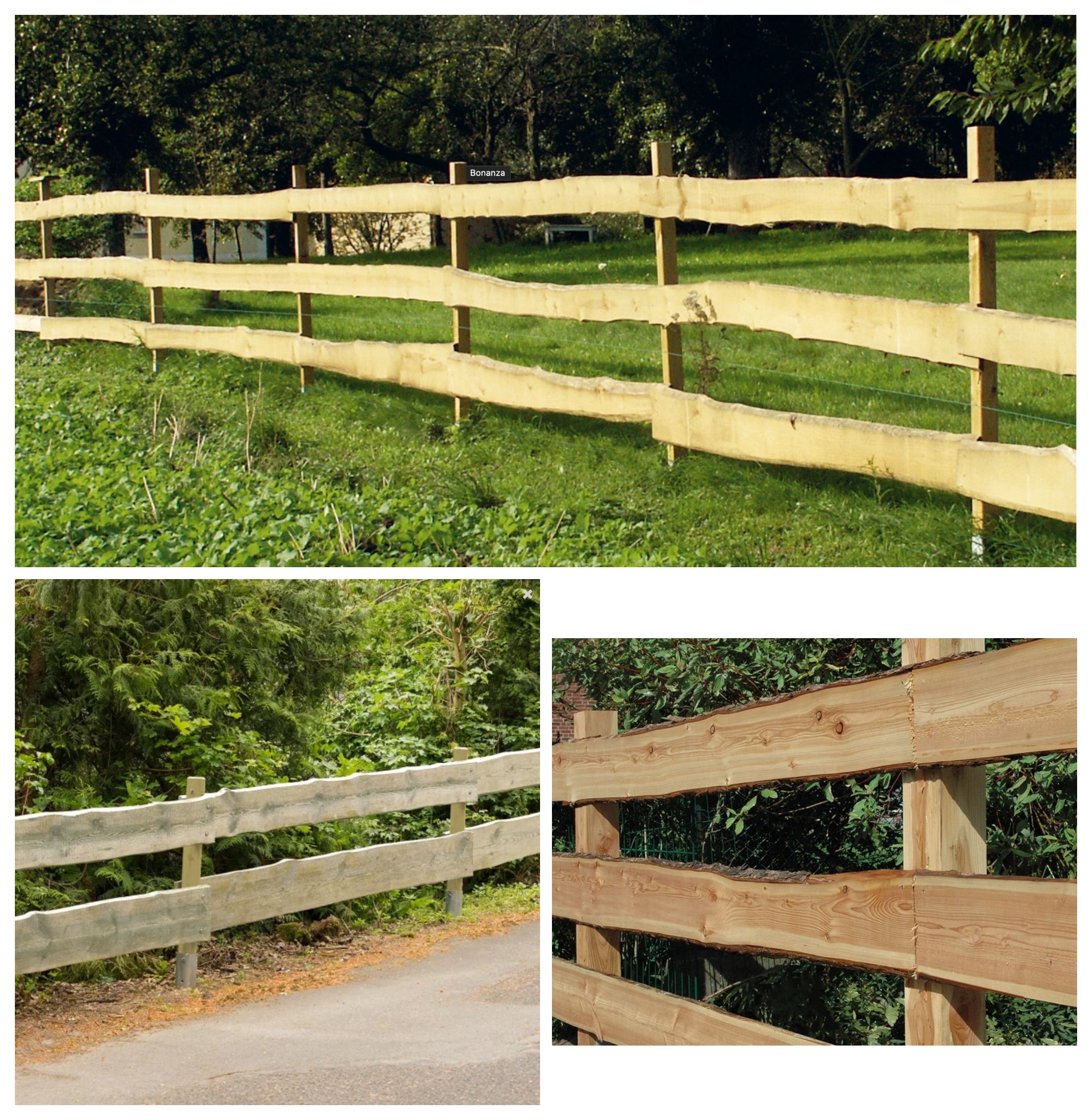 Schwarten in Lärche/Eiche/Fichte Rangerzaun Bonanzabretter